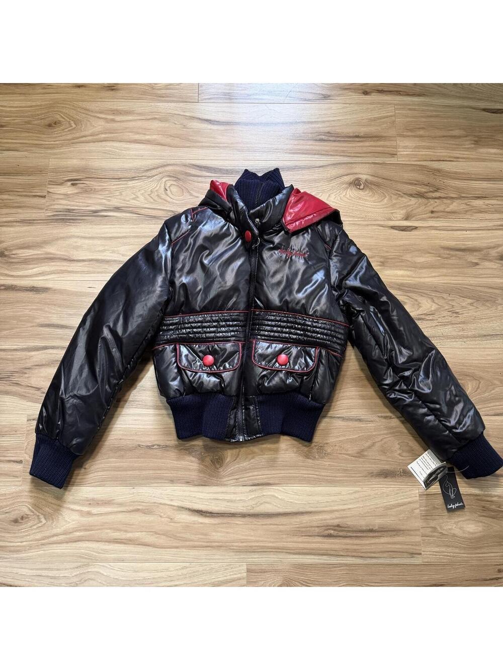 Baby Phat Black Red Puffer Bomber Jacket Y2K NWT